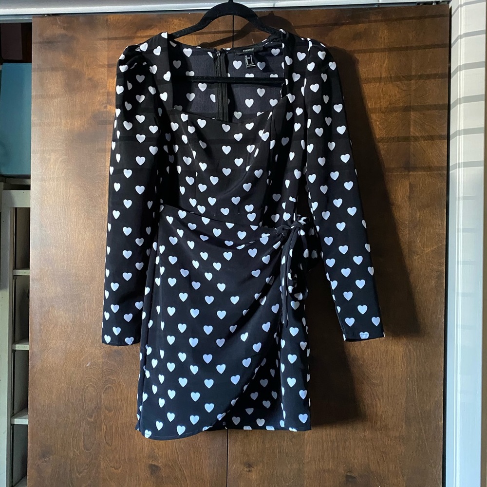 Black and white heart mini dress